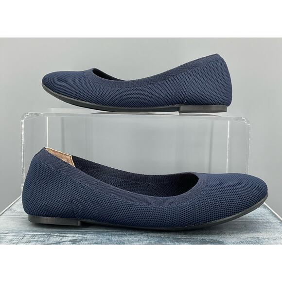 NEW Amazon Essentials Women’s Knit Ballet Flats Navy Size 5 - Picture 2 of 10